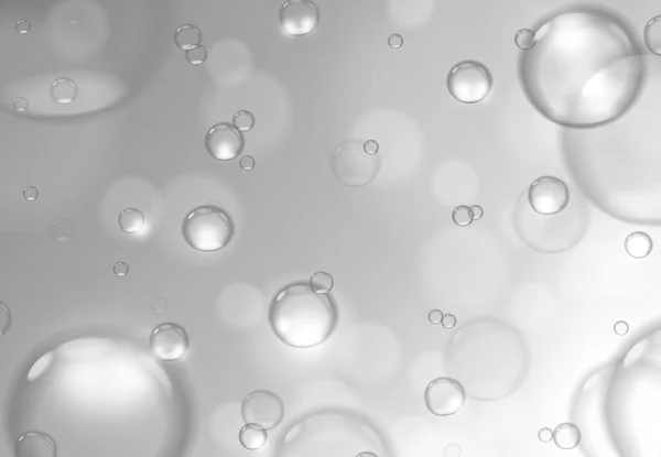 Soap bubbles on gray background, abstract background. — Stock Photo, Image