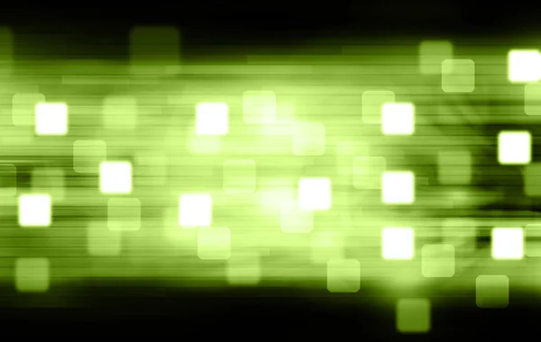 Kwadraty bokeh zielony sygnał niewyraźne streszczenie tło — Zdjęcie stockowe