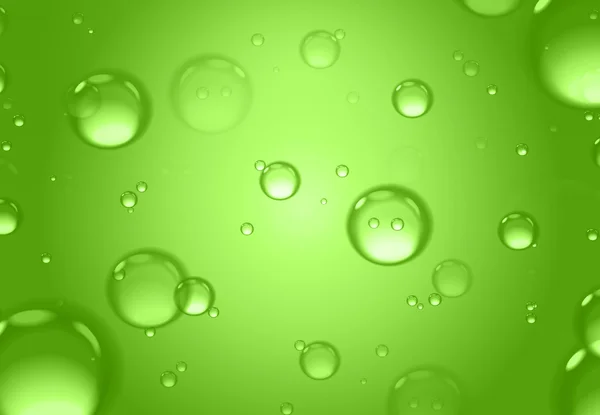 Soap bubbles on green background, abstract background. — Stock Photo, Image