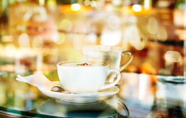 Yaratıcı çift pozlama fincan kahve mevsimlik Böke ile kombine