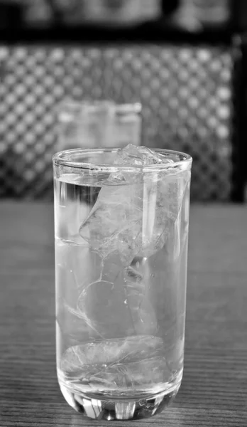 Black and white tone of Glass of drink water. — Stock Photo, Image