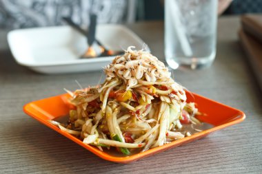 Som Tum, Tay papaya salatası. Geleneksel Tayland gıda