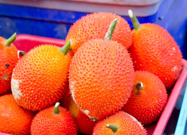 Gac fruit, Baby Jackfruit, Spiny Bitter Gourd, Sweet Grourd or C — Stock Photo, Image