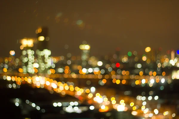 Defocused city night filtered bokeh abstract background. — Stock Photo, Image