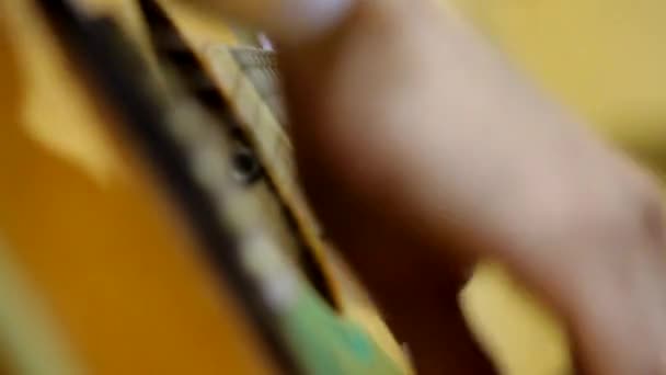 Registrazione musicale e chitarra — Video Stock