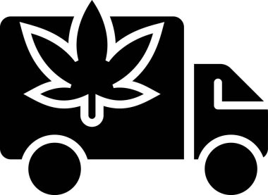 kenevir içeren çizgi vektör simgesi kamyonu 