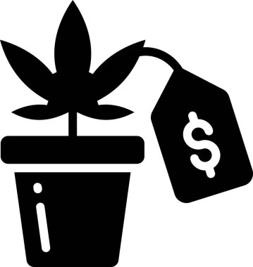 çizgi vektör simgesi, fiyat etiketli esrar