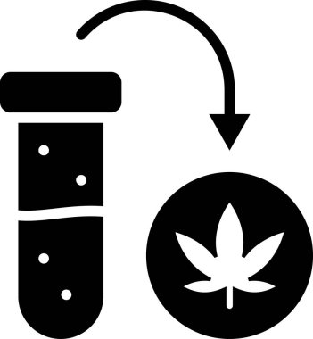 çizgi vektör simgesi, içecek ve kenevir yaprağıyla matara 