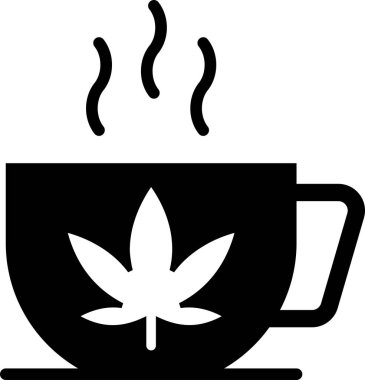 kenevir işaretli çizgi vektör çay fincanı