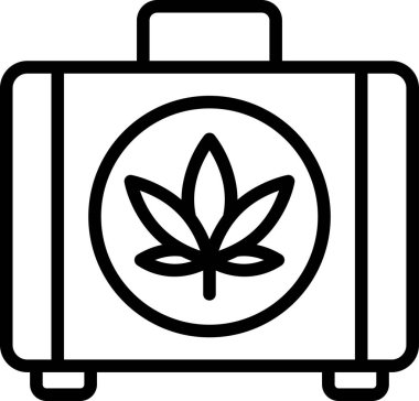 kenevir içeren çizgi vektör simgesi valizi 