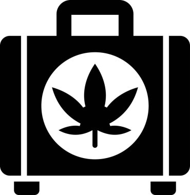 kenevir içeren çizgi vektör simgesi valizi 