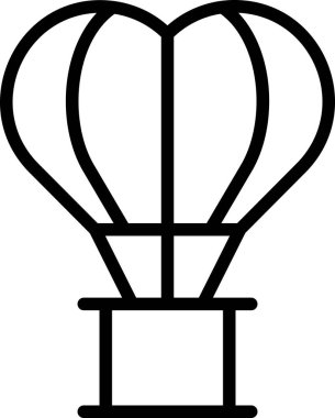 kalp şeklindeki hava balonlu çizgi vektör simgesi