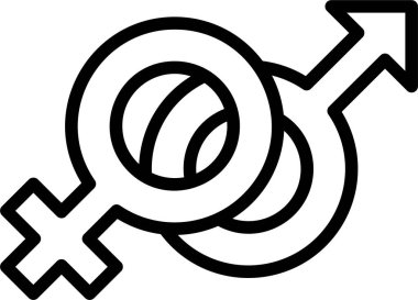  cinsiyet işaretli çizgi vektör simgesi