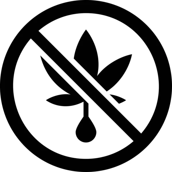 çizgi vektör simgesi dur işareti ile kenevir yaprağı 