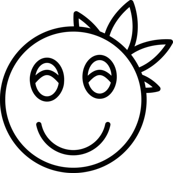 kenevir yaprağıyla gülümseyen çizgi vektör simgesi 