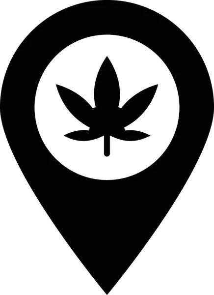 Vonal Vektor Ikon Jel Cannabis — Stock Vector