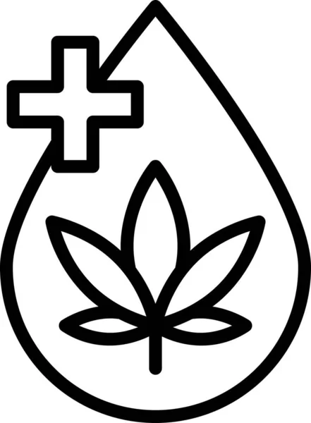 线形病媒图标 用大麻滴水 — 图库矢量图片