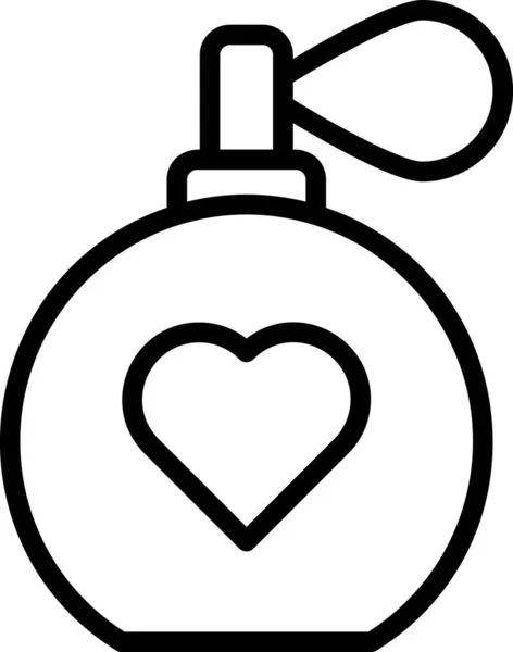 Векторная Икона Линии Парфюм Знаком Сердца — стоковый вектор