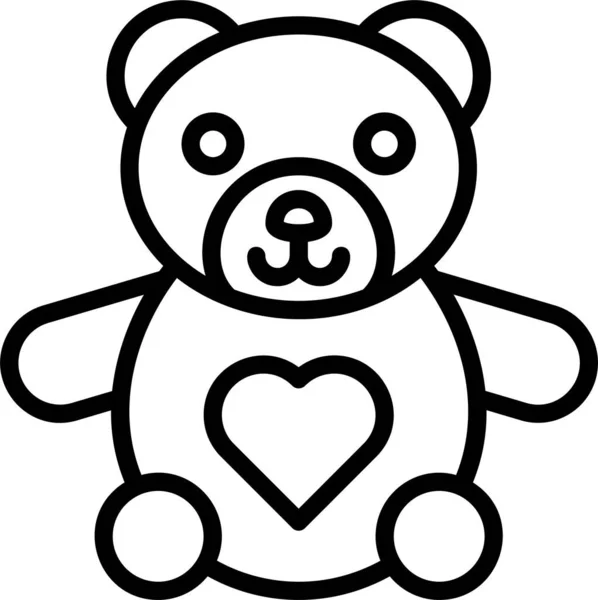 Oyuncak ayı göbeğinde kalp olan vektör simgesi