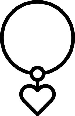 kalp kolyeli çizgi vektör simgesi 