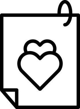 kalpler notada, aşk sembolü, çizgi vektör simgesi