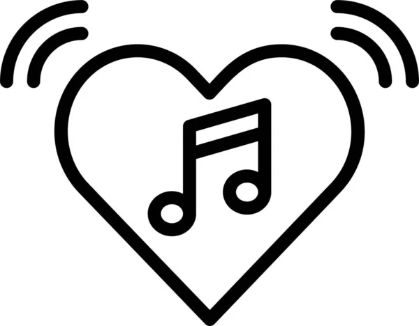 kalpli ve notalı çizgi vektör simgesi 