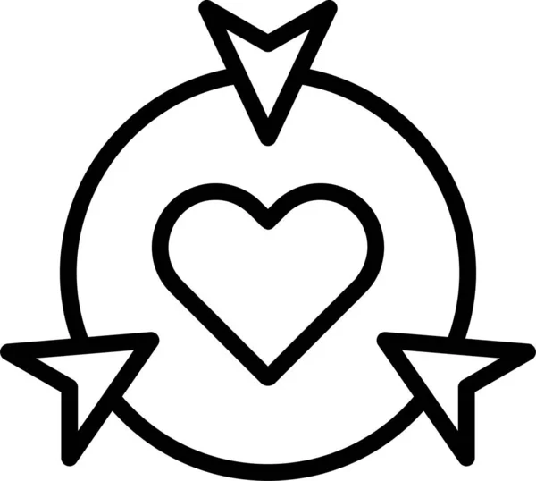 Значок Вектора Линии Сердца Стрелок — стоковый вектор