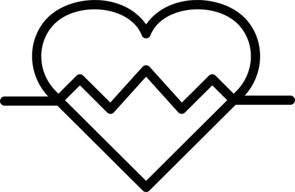 Cardiograma Corazón Línea Vector Icono — Vector de stock
