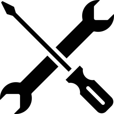 İngiliz anahtarı ve tornavida vektör simgesi