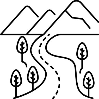 Bir dağ manzarasının vektör çizimi