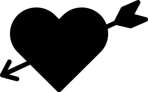 Corazón Clave Vector Icono — Vector de stock