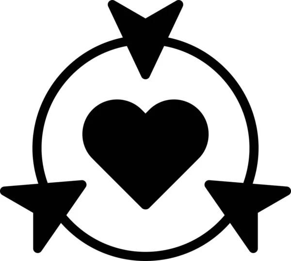 kalp şeklinde ok simgesi. vektör illüstrasyonu