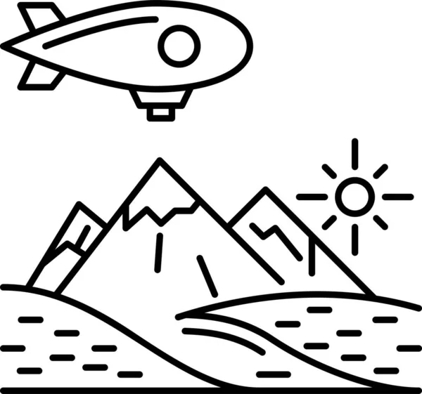 Ilustración Vectorial Paisaje Montaña — Vector de stock