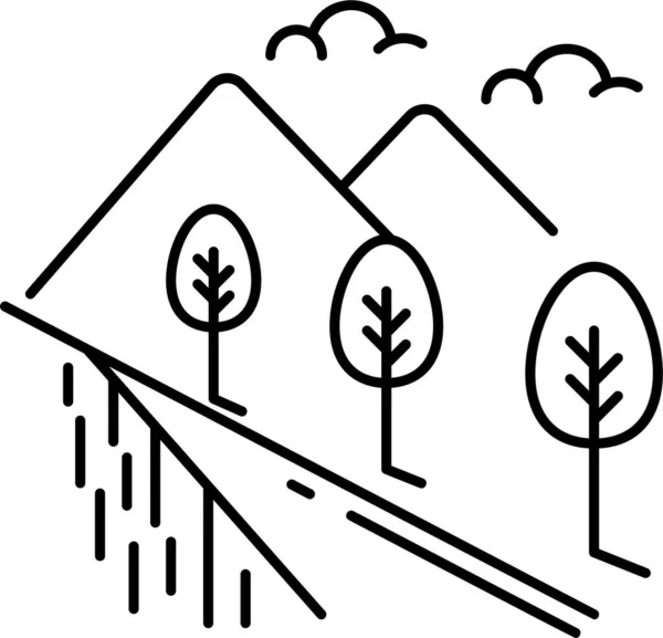 Vectorillustratie Van Een Berglandschap — Stockvector