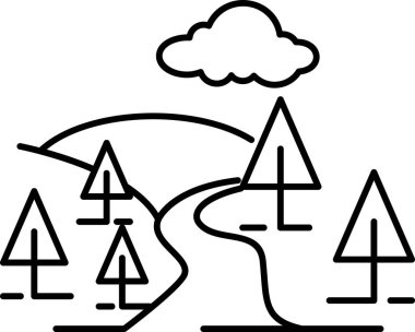 Bir dağ manzarasının vektör çizimi