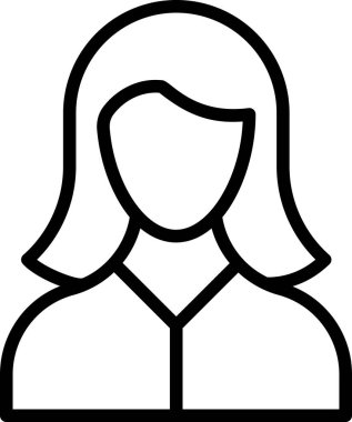 Beyaz arkaplan, vektör, illüstrasyon üzerinde izole edilmiş kadın düz simgesi