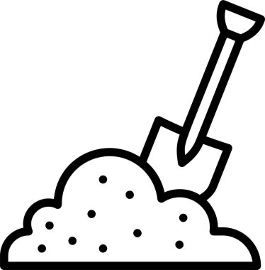 Beyaz arkaplan, vektör, illüstrasyon üzerinde izole edilmiş zemin düz simge kürek