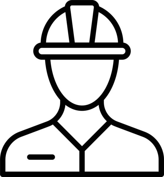 安全帽的建造者平面图标隔离在白色背景 — 图库矢量图片