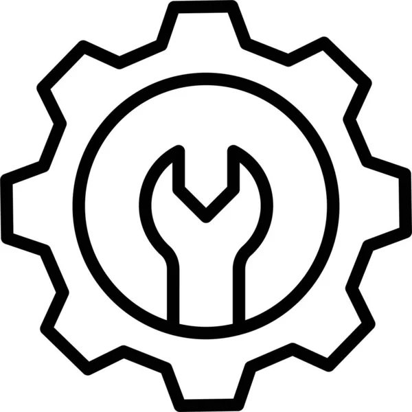 İngiliz anahtarı düz simgesi beyaz arkaplan, vektör, illüstrasyon izole