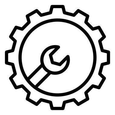 servis ve teknik servis çizgisi vektör simgesi.