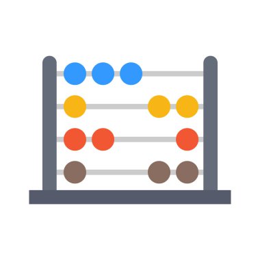 beyaz arkaplanda düz stil abaküs simgesi