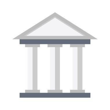 Banka binası simgesi vektör illüstrasyonu