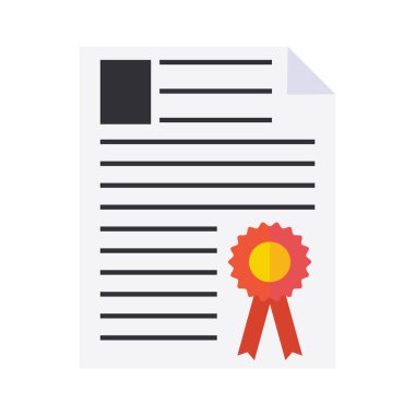 diploma simgesi, vektör çizimi