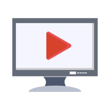 bilgisayar monitörü ikon vektör illüstrasyonu