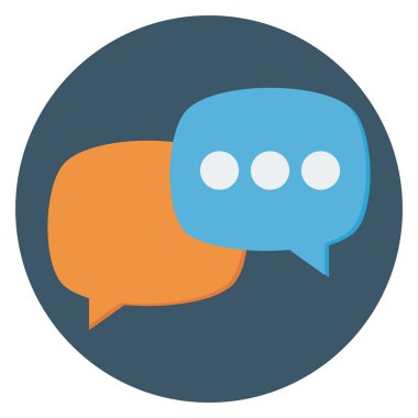 Telefondaki sohbet ikonu. düz tasarım biçimi