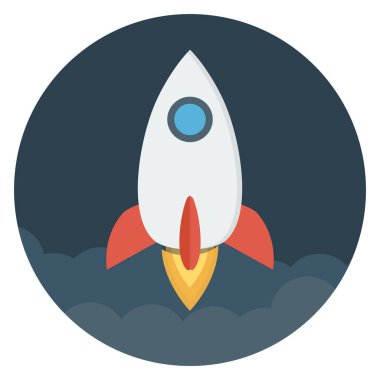 roket düz vektör simgesi