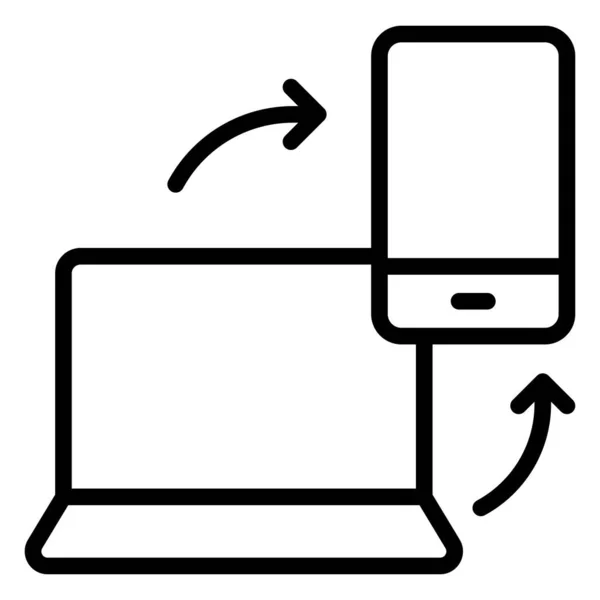 Ícone Vetor Linha Computador Dispositivos —  Vetores de Stock