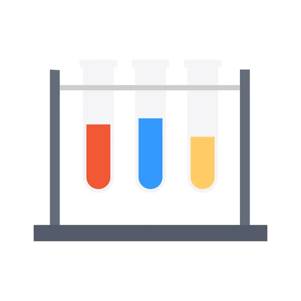 Test Tubes Icoon Platte Stijl Geïsoleerd Witte Achtergrond — Stockvector