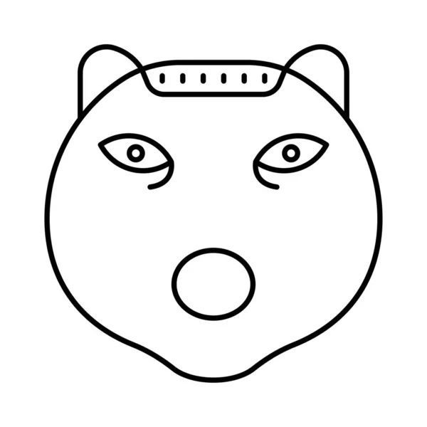 Carino Gatto Faccia Icona Vettore Illustrazione Disegno — Vettoriale Stock
