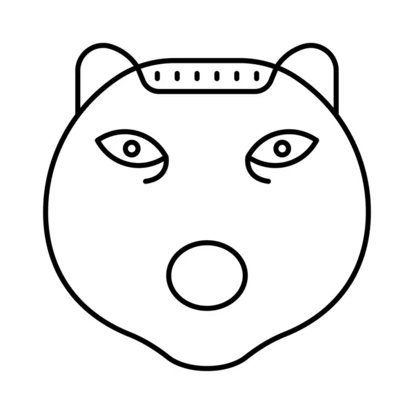 Lindo Gato Cara Icono Vector Ilustración Diseño — Vector de stock